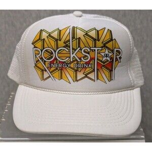 Rockstar Energy Drink Mesh Snapback Trucker Hat Cap White Nissun